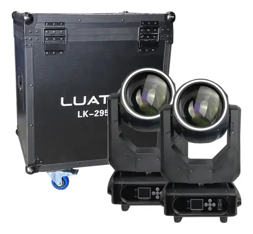 2 Mini Moving Beam Head 295w 14r Borda Led Rgbw Com Case