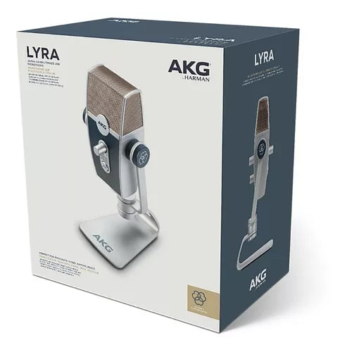 Microfone Akg Lyra Condensador Estéreo Cor Azul/prateado