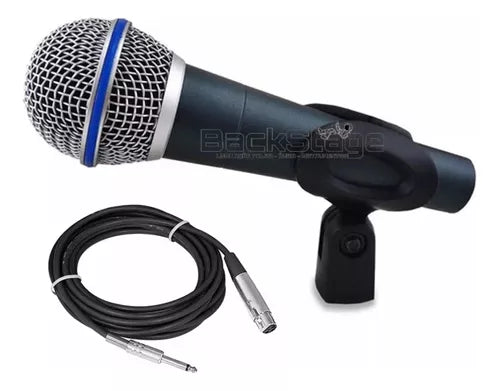 Microfone Dinâmico Pro Com Capa E Cabo 4,5m - Btm-58a - Mxt