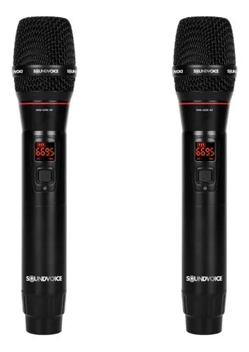 Microfone Sem Fio Duplo Uhf Digital Soundvoice Mm-520sf