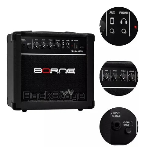 Amplificador Borne Strike G30 Guitarra 15w Preto 110v/220v