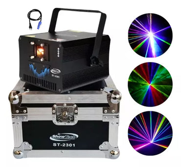 Laser Show Projetor Desenho Holográfico 5000mw Rgb Dmx Ilda