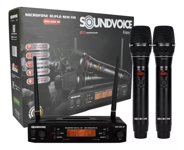 Microfone Sem Fio Duplo Uhf Digital Soundvoice Mm-520sf