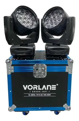 2 Aura Effect Moving Wash Beam Led Zoom 19x15 Rgbw + Case