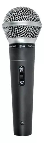 Microfone Com Fio Dinâmico On/off Cabo 3 Metros Dylan Smd100 Cor Preto