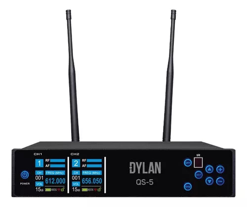 Microfone Duplo Sem Fio Dylan Qs-5 Bateria Recarregável
