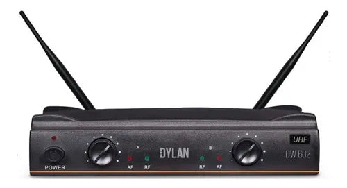 Microfone Sem Fio Dylan Dw-602 Max 2 Bastões Wireless Uhf