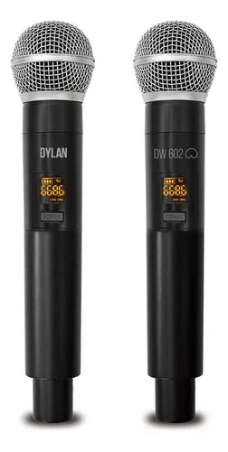 Microfone Sem Fio Dylan Dw-602 Max 2 Bastões Wireless Uhf
