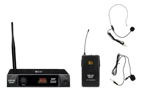 Microfone Headset Lapela Sem Fio Uhf Dylan Trasmissor Udx-03