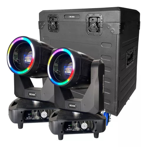 2 Moving Beam 9r 260w Light Philips Lcd C/case Par Fita Led