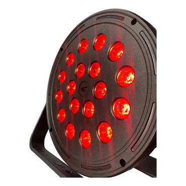 Canhão Refletor PAR LED 18 LEDs RGB + UV DMX Strobo DJ – Bivolt