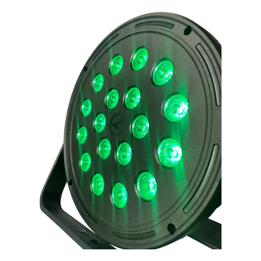 Canhão Refletor PAR LED 18 LEDs RGB + UV DMX Strobo DJ – Bivolt