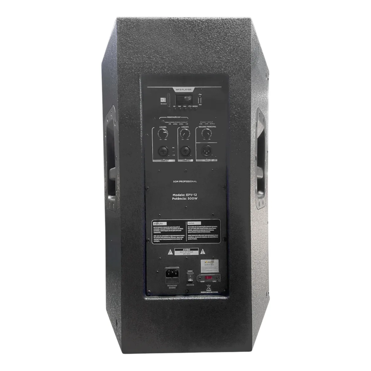 Caixa de Som Profissional 12” 500W de Potência – Preta