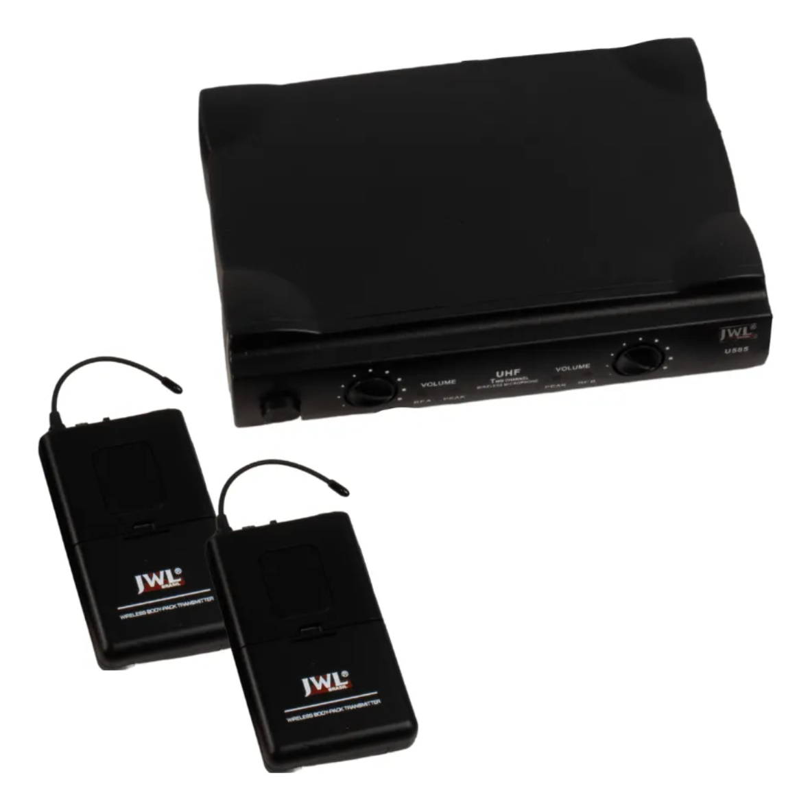 Microfone JWL Duplo UHF Headset Profissional – Preto