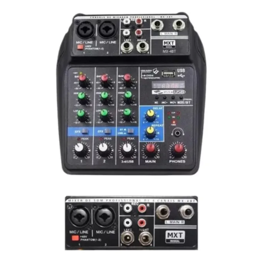 Mesa de Som MXT MX-A4BT Mixer de Áudio com Bluetooth – Bivolt