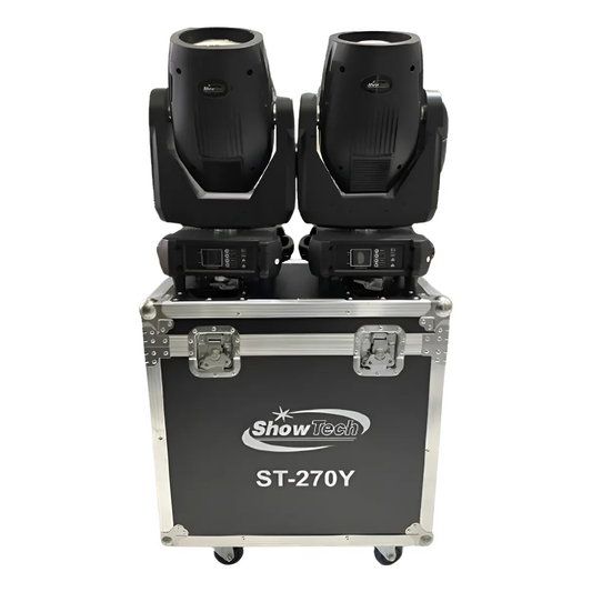 Kit 2 Moving Beam 9R 250W c/ Borda LED (Halo 36 LEDs) + Case