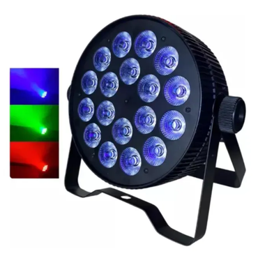 Canhão LED PAR 18x18W RGBWA + UV Hexaled DMX – Carcaça em Ferro