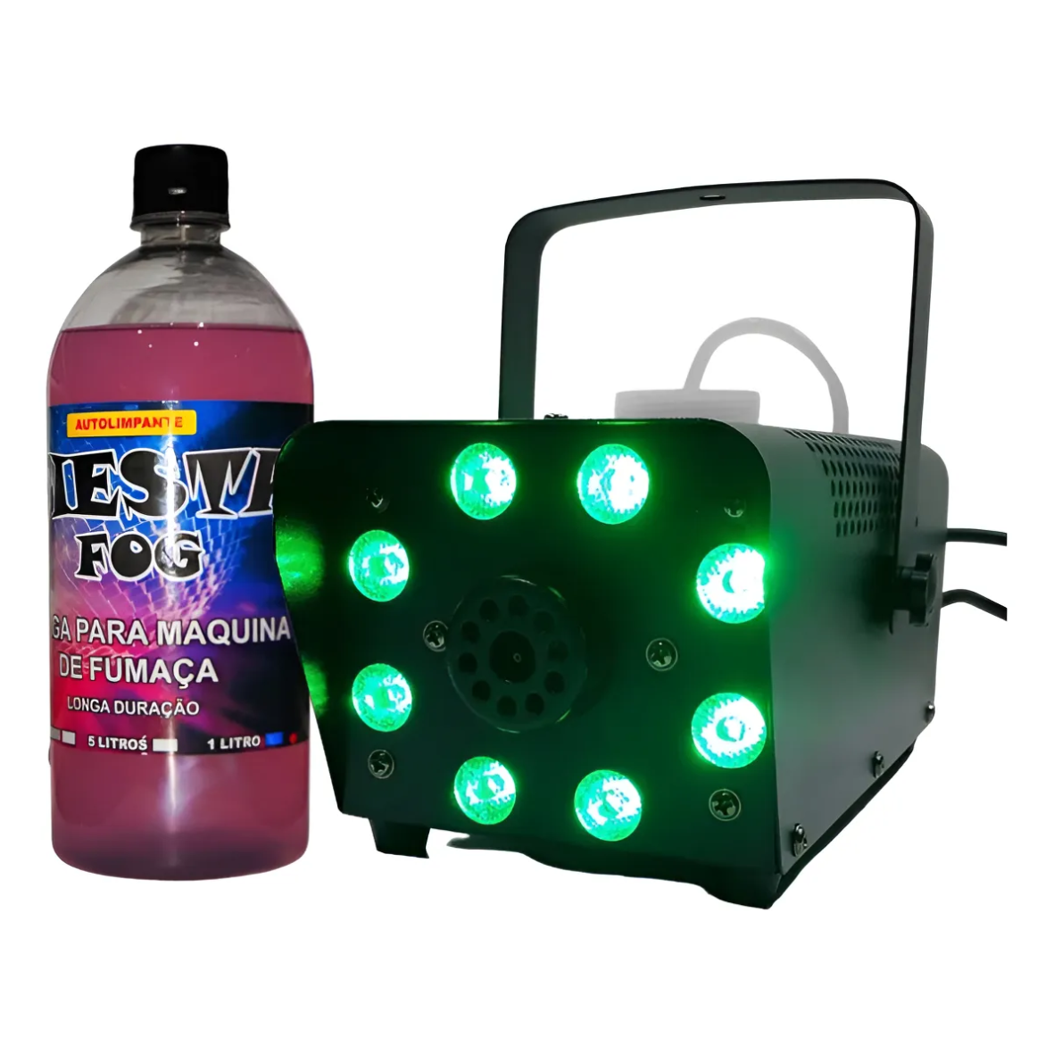 Máquina de Fumaça 750W com 8 LEDs RGB – DMX – LK-Y5 Plus – 110V