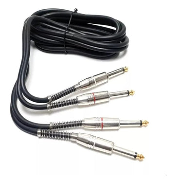 Cabo de Áudio Mono 2x P10 x 2x P10 MXT 1,8m Preto – OD 6.0mm