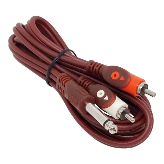 Cabo Áudio 2 RCA + 1 P10 Mono Profissional 1,8m – MXT