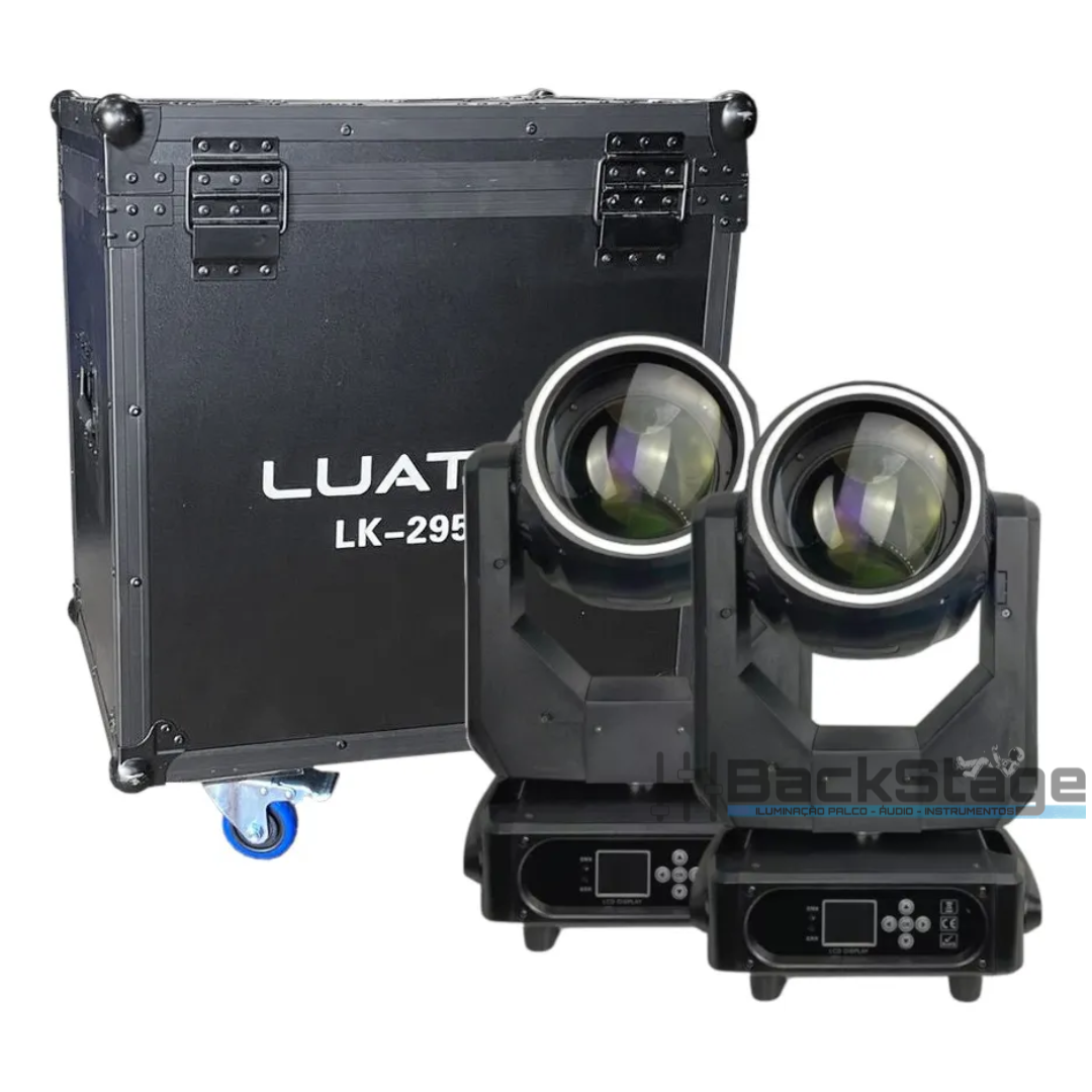 Kit 2 Moving Beam 14R 295W + Case Duplo (VL-295-14R-C) – Com Borda
