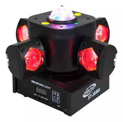 Mini Moving Led Retro Rgbw Laser Ambar Dmx Bivolt