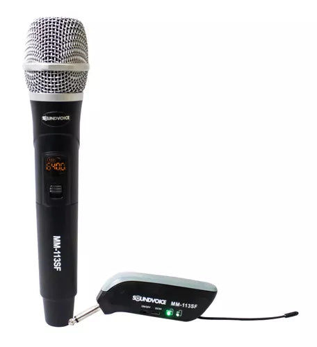 Microfone Sem Fio Soundvoice Digital Mm113sf De Mão