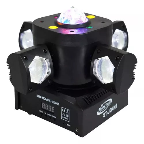 Mini Moving Led Retro Rgbw Laser Ambar Dmx Bivolt
