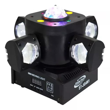 Mini Moving Led Retro Rgbw Laser Ambar Dmx Bivolt