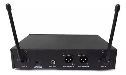 Microfone Duplo S/ Fio Profissional Uhf Digital 60m Wireless