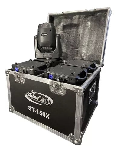 4 Moving Head Beam 150w Prisma Gobos + Cores Dmx Case
