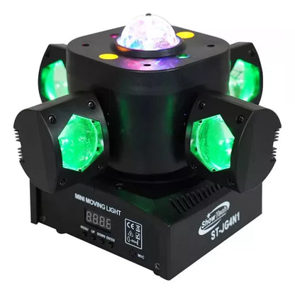 Mini Moving Led Retro Rgbw Laser Ambar Dmx Bivolt