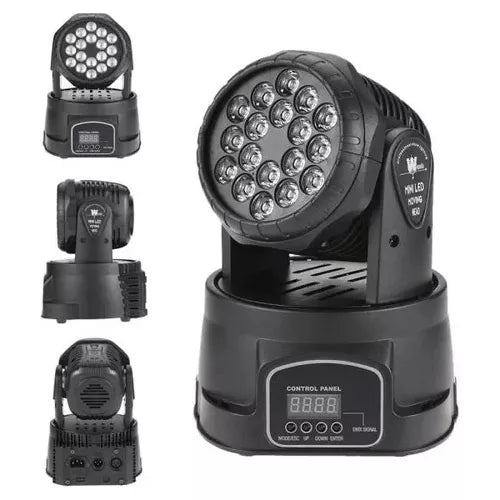 Mini Moving Head Wash 18 Quadrileds Rgbw Iluminação Dj