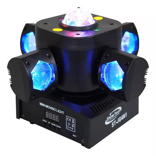 Mini Moving Led Retro Rgbw Laser Ambar Dmx Bivolt