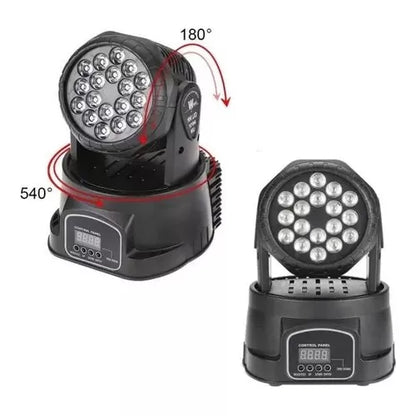 Mini Moving Head Wash 18 Quadrileds Rgbw Iluminação Dj