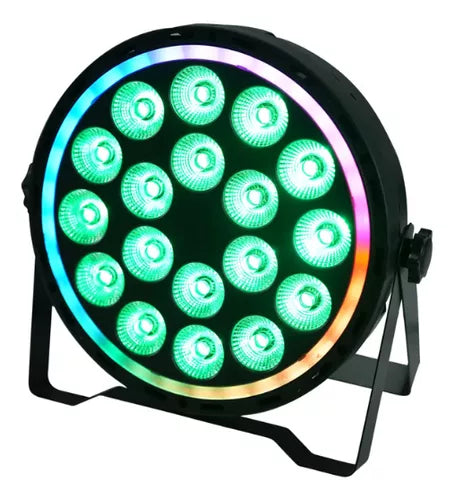Canhão Rgbw 18 Leds 12w Com  Borda Led