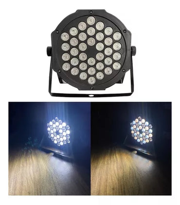Refletor Par 64 36 Leds Cree De 3w Branco Quente Ambar Dmx