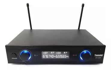 Microfone Duplo S/ Fio Profissional Uhf Digital 60m Wireless