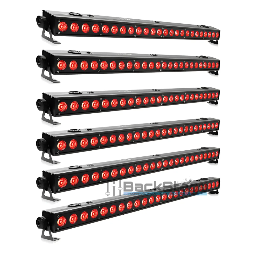 Kit 06 Ribalta 24 LEDs RGBWA+UV Outdoor IP65 DMX + Case – 127/220V