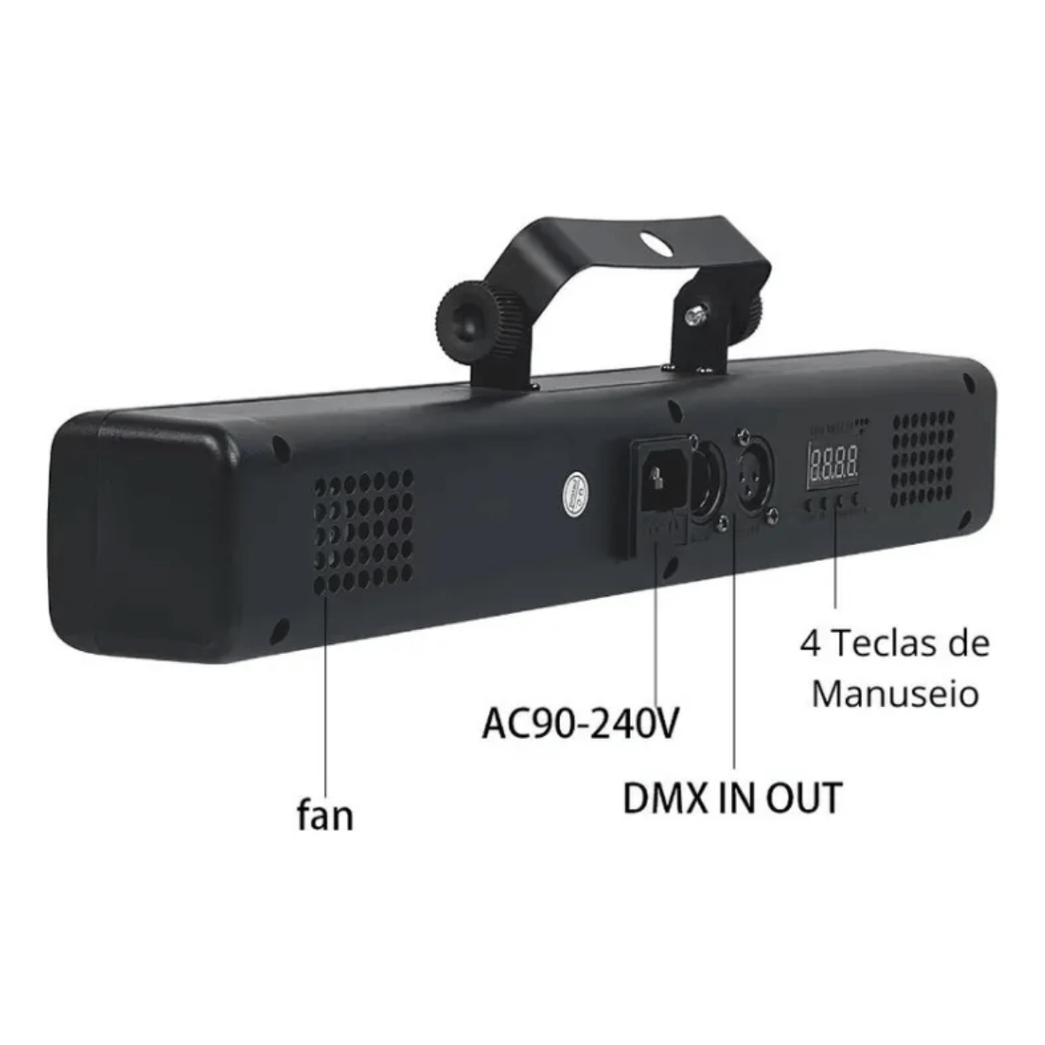 Ribalta Pixel LED 9 LEDs RGBWA 5 em 1 DMX com Controle Remoto – Bivolt