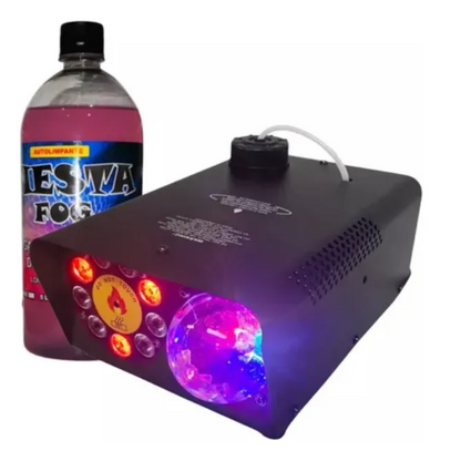 Máquina de Fumaça 750W RGB 9 LEDs com Strobo – Bivolt (110V/127V) Preta