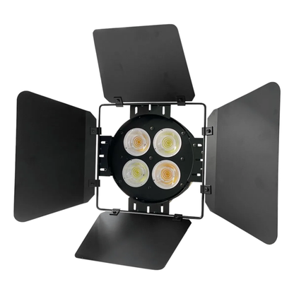 Canhão LED COB Branco Quente e Frio 400W com Barndoor – Iluminação Profissional