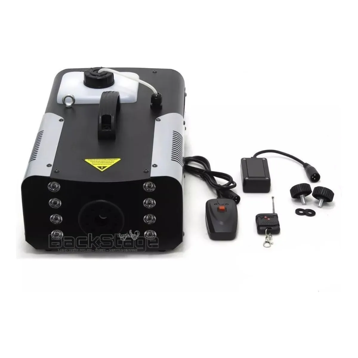 Máquina de Fumaça 2000W com Luz 8 LEDs RGB DMX + Brinde - 110v