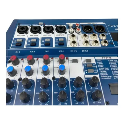 Mesa de Som Soundcraft MI-8 Série 8 Canais com Efeitos – Bivolt