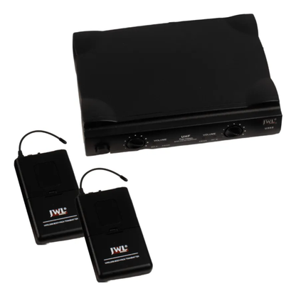 Microfone JWL Duplo UHF Headset Profissional – Preto