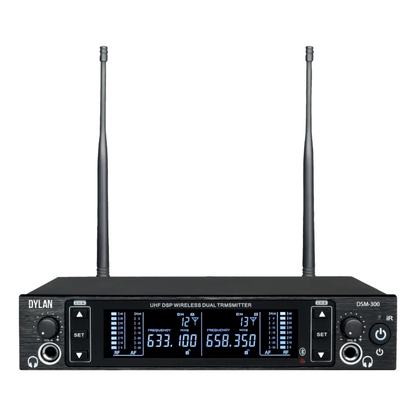 Monitor In-Ear Sem Fio Dylan DSM-300 UHF Duplo Receptor – Preto