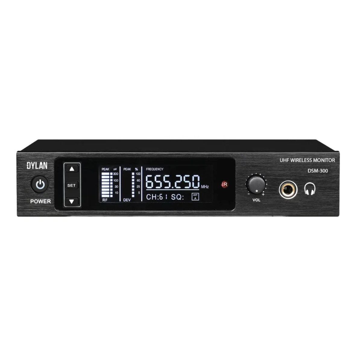 Monitor In-Ear Sem Fio Dylan DSM-300 UHF Duplo Receptor – Preto