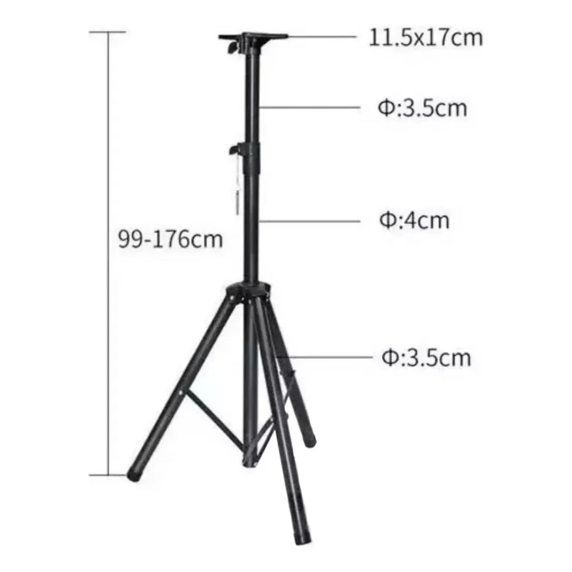 Tripé Suporte Pedestal para Caixa de Som Acústica Profissional MXT – Preto