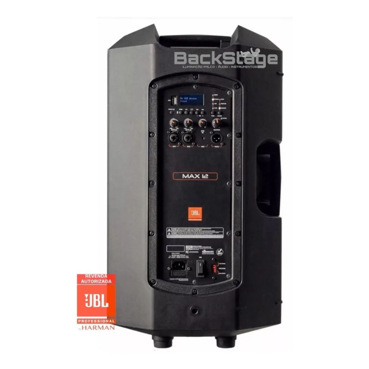 Caixa Ativa JBL MAX 12 Bluetooth USB 350W – DJ, Igrejas e Bandas (220V/240V)
