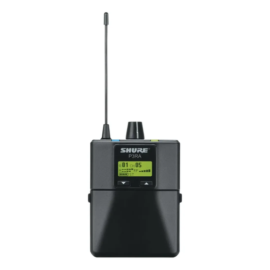 Receptor Bodypack Shure P3RA-J13 Sem Fio – Preto (In-Ear Monitor)